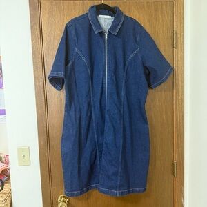 Abercrombie & Fitch Dark Indigo Denim Zip Dress